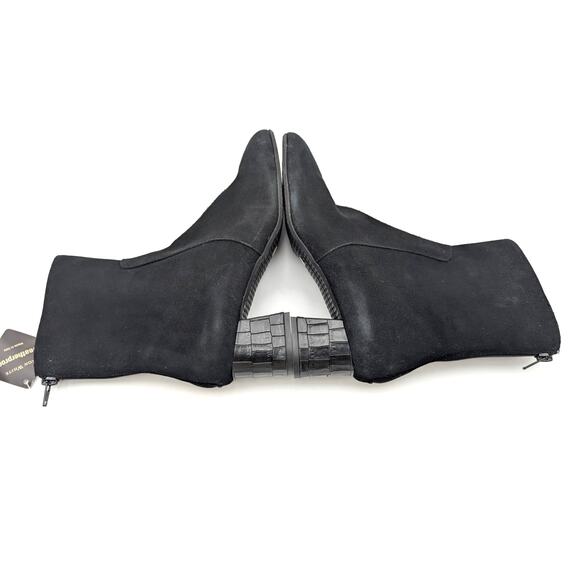Ron White Odelia Suede Weatherproof Heel Bootie Women's Black Size US8.5 EU39 - Picture 5 of 11